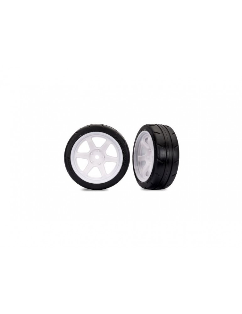 Traxxas Tires & Wheels 1.9", 6-Spoke white wheels, response tires (2) (front)