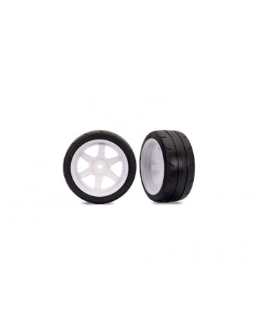 Traxxas Tires & Wheels 1.9", 6-Spoke white wheels, response tires (2) (rear)