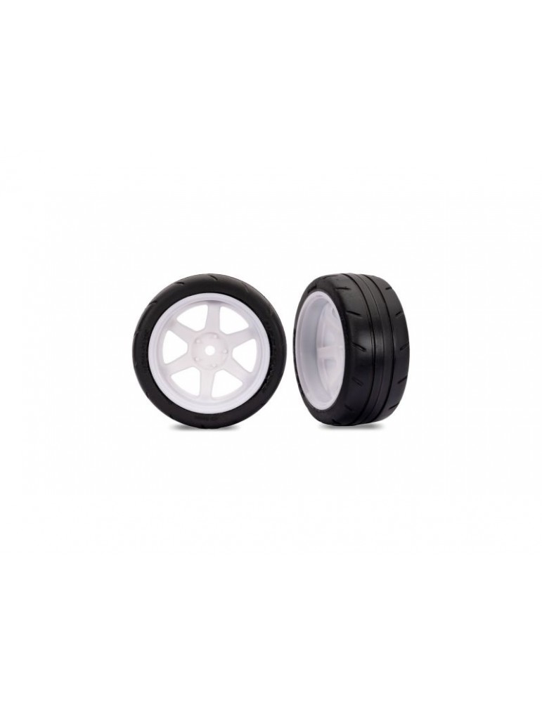 Traxxas Tires & Wheels 1.9", 6-Spoke white wheels, response tires (2) (rear)