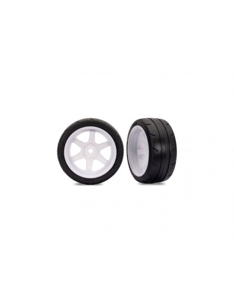 Traxxas Tires & Wheels 1.9", 6-Spoke white wheels, response tires (2) (rear)