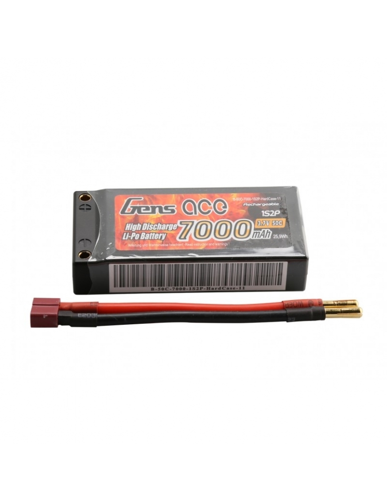 Gens ace 7000mAh 3.7V 50C 1S2P HardCase Lipo akumuliatorius Gens ace 7000mAh 3.7V 50C 1S2P HardCase Lipo akumuliatorius