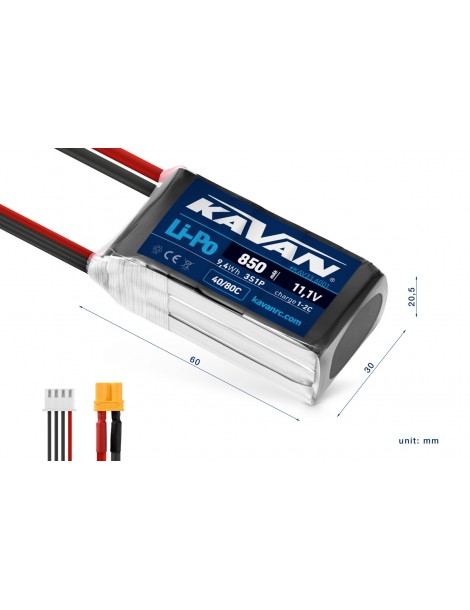 KAV33.6001 LiPo akumuliatorius skraidantiems RC modeliams – CyborgShop