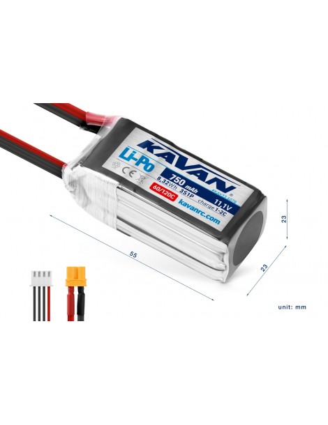 KAVAN - Li-Po 750 mAh/11,1 V 60/120C, 8,32 Wh
