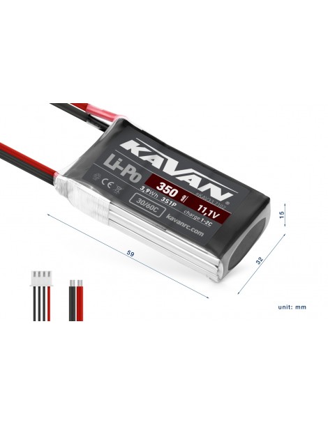 KAVAN Li-Po 350mAh/11,1V 30/60C Air pack