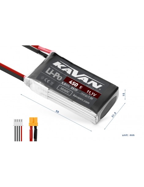 KAVAN Li-Po 450mAh/11,1V 30/60C Air pack