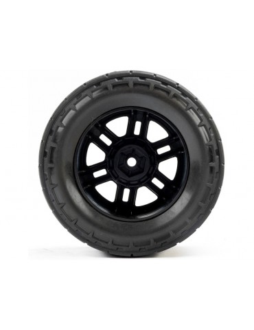 Pro-Line Menace Front/Rear Street Tires Mounted 12mm Black Split Six (2): ARRMA MINI KRATON
