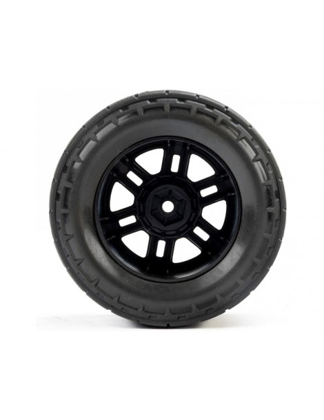 Pro-Line Menace Front/Rear Street Tires Mounted 12mm Black Split Six (2): ARRMA MINI KRATON