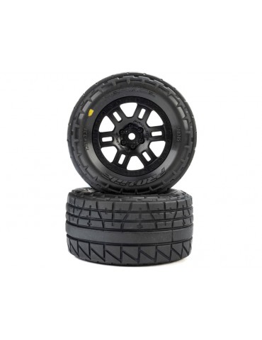 Pro-Line Menace Front/Rear Street Tires Mounted 12mm Black Split Six (2): ARRMA MINI KRATON