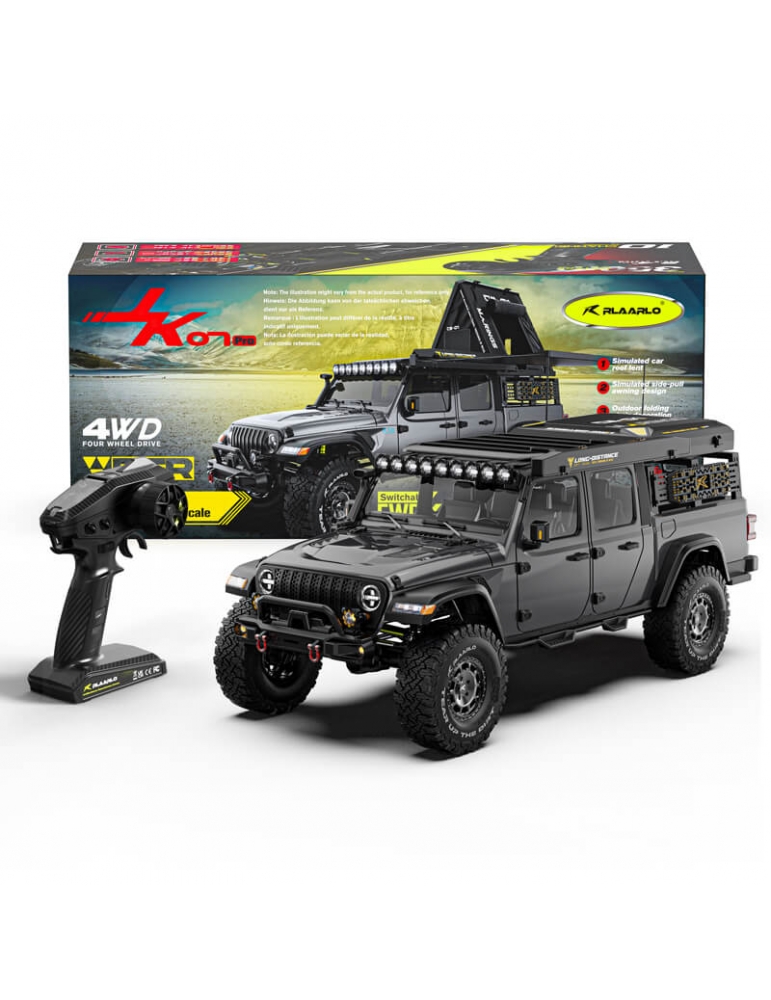 Rlaarlo JK07 Pro 1:7 4WD šepetėlinis RTR RC modelis su pilku kėbulu - CyborgShop