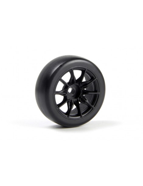 TSMK5-10 Drift Wheel/Tire Set 22x11mm (Black/4pcs)