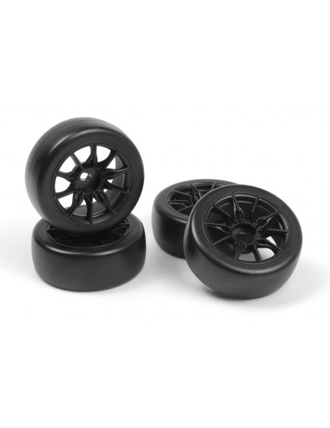 TSMK5-10 Drift Wheel/Tire Set 22x11mm (Black/4pcs)