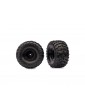 Traxxas Tires & wheels, black wheels, Talon MXT tires, (nitro r/ electric f) (2)