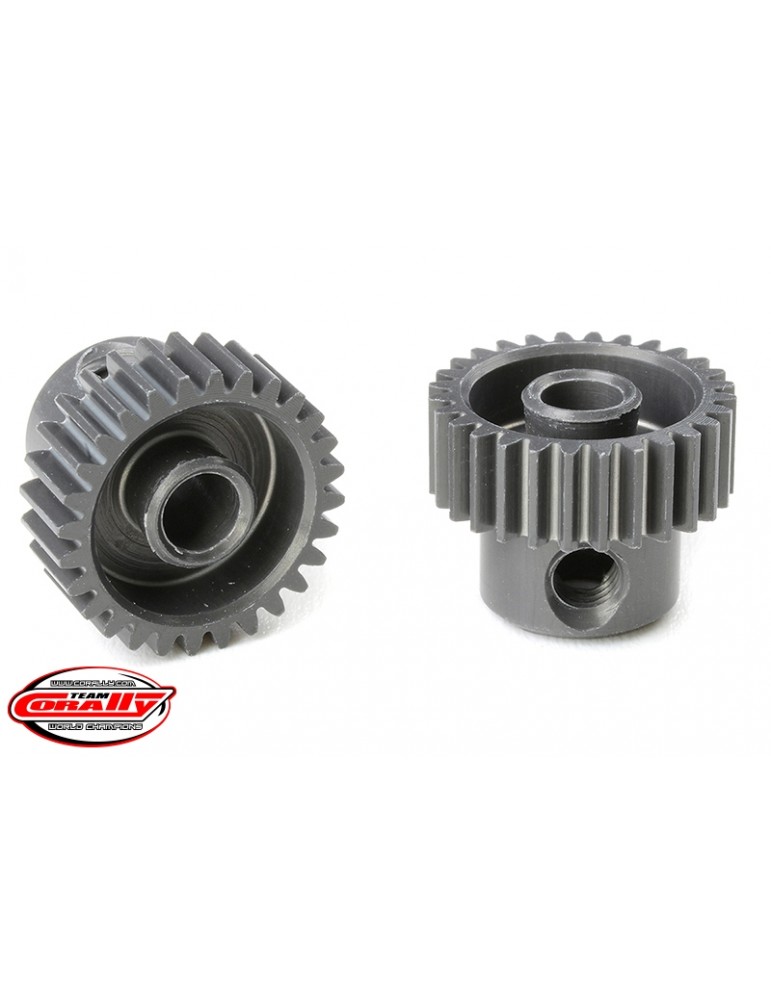 64 DP Pinion - Short - Hard Anodised AL7075 - 28 Teeth - Shaft Dia. 3.17mm