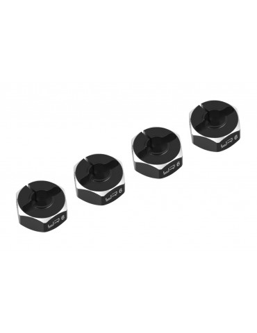Aluminum Hex Adaptor Set 12x6mm For 1/10 RC Touring Drift Crawler Black