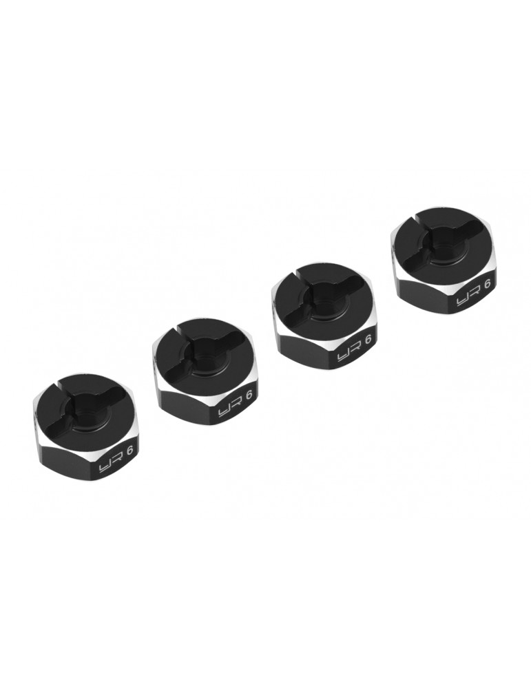 Aluminum Hex Adaptor Set 12x6mm For 1/10 RC Touring Drift Crawler Black