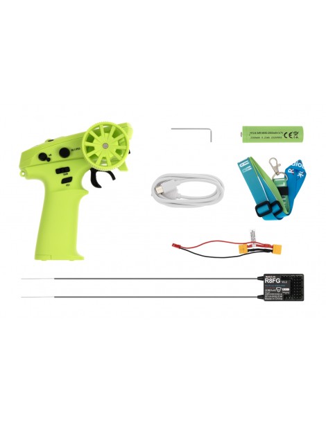 Transmitter RC8P (green) with receiver R8FG