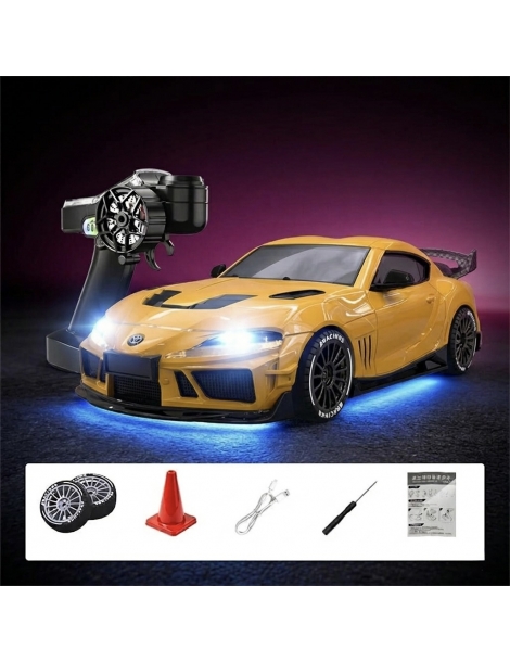 Geltonas Toyota Supra 1:43 4WD RC drifto modelis - CyborgShop