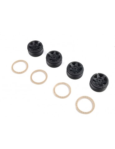 Pro-Line 1/30 Black Rhino Bahari Wheels with Glue-On Bead Rings (4): Axial SCX30