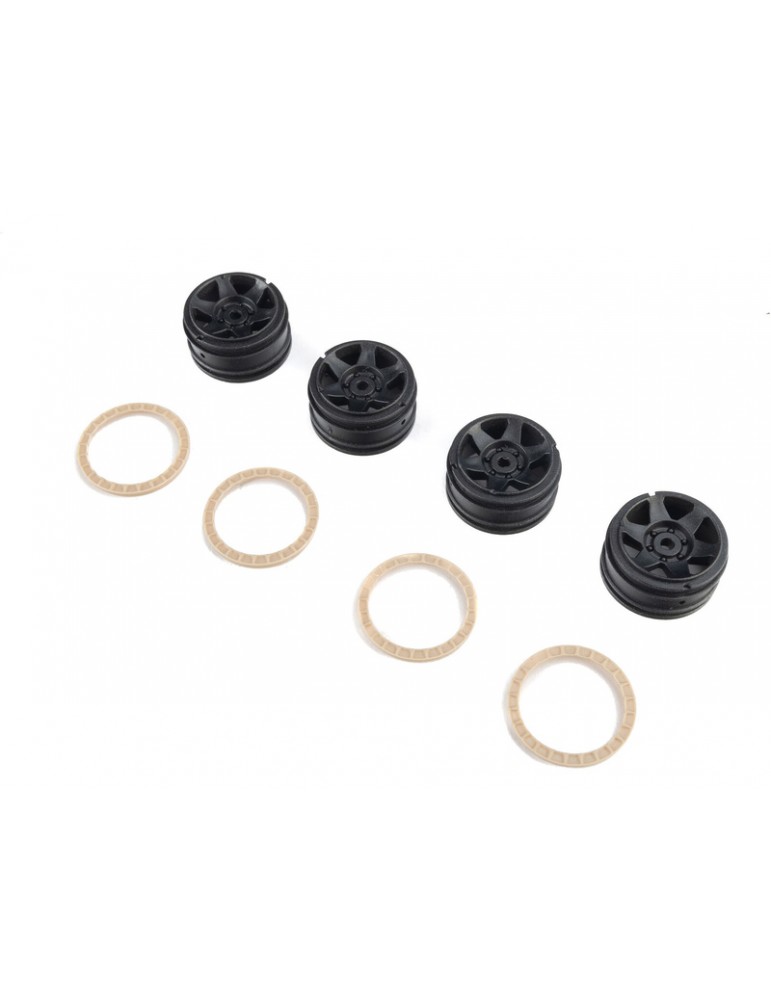 Pro-Line 1/30 Black Rhino Bahari Wheels with Glue-On Bead Rings (4): Axial SCX30