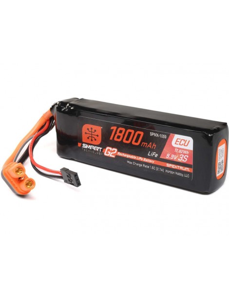 Spektrum 11.1V 1800mAh 3S 10C Smart G2 ECU LiFe Battery: IC3