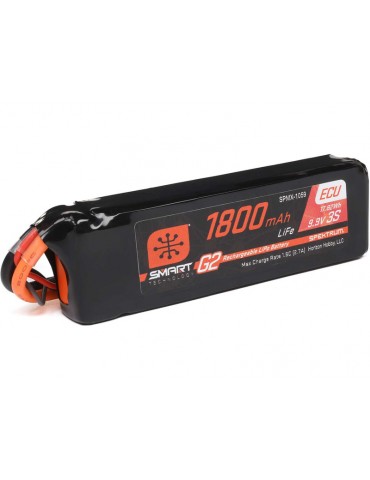 Spektrum 11.1V 1800mAh 3S 10C Smart G2 ECU LiFe Battery: IC3
