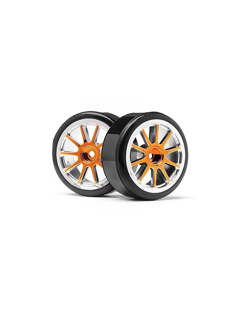 Gold Chrome 10 Spoke Wheels & Drift Tyres (Strada EVO DC)