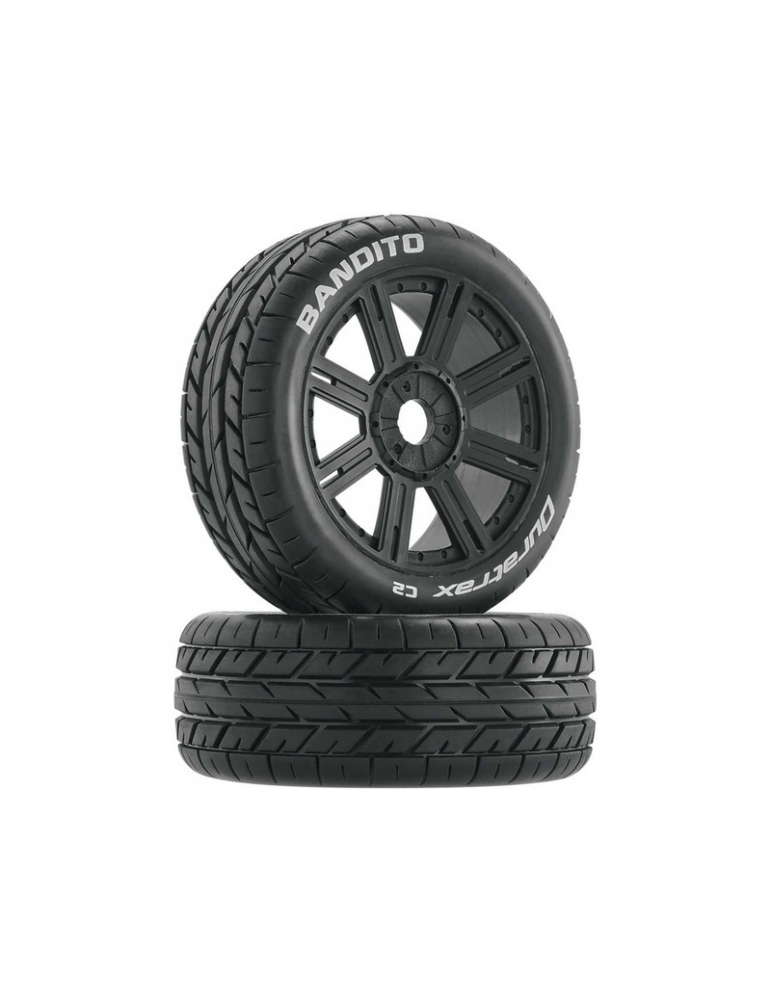 Duratrax Wheels 3.2" Buggy H17x34mm Bandito C2 Spoke Black (2)