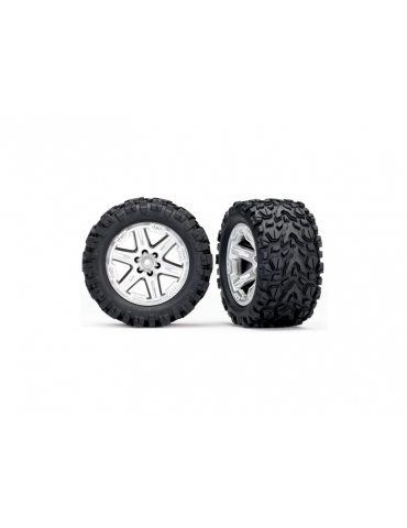 Traxxas Tires & wheels 2.8", RXT satin chrome wheels, Talon Extreme tires (2)