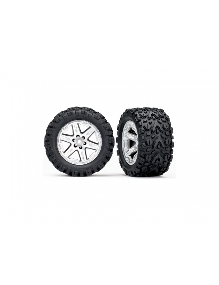 Traxxas Tires & wheels 2.8", RXT satin chrome wheels, Talon Extreme tires (2)
