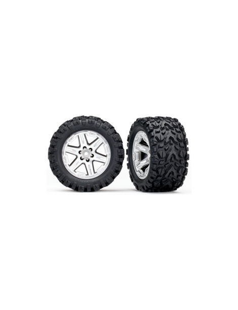 Traxxas Tires & wheels 2.8", RXT satin chrome wheels, Talon Extreme tires (2)