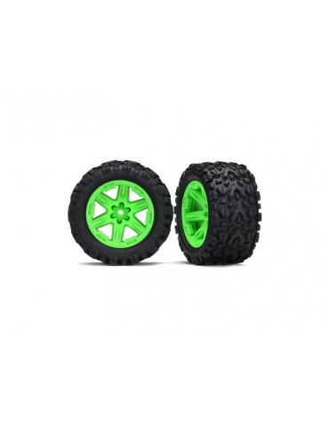 Traxxas Tires & wheels 2.8", RXT green wheels, Talon Extreme tires (electric rear) (2)