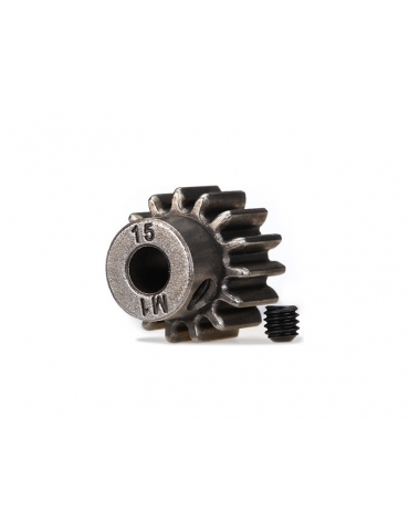 Traxxas Gear, 15T pinion 1.0M (fits 5mm shaft)/ set screw