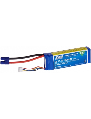 Akumuliatorius E-flite LiPo 11.1V 1800mAh 30C EC3