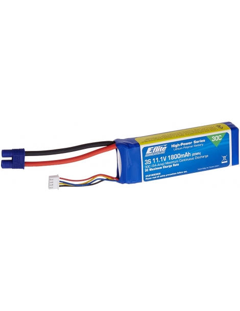 Akumuliatorius E-flite LiPo 11.1V 1800mAh 30C EC3