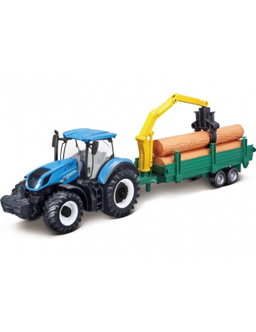 Bburago New Holland T7.315 1:50 with tree forwarder