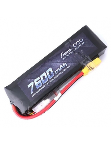 Gens ace 7600mAh 7.4V 50C 2S2P Lipo Battery with XT60 Plug