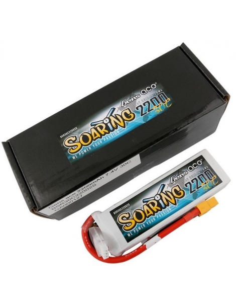 Gens ace Soaring 2200mAh 7.4V 30C 2S1P Lipo Battery Pack XT60