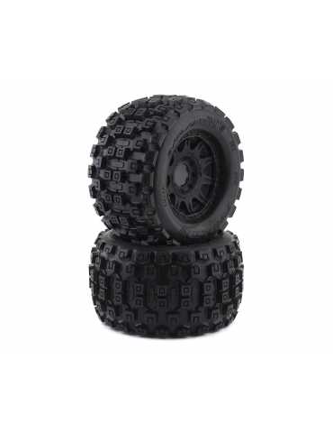 Pro-Line Badlands MX38 3.8" Tire w/Raid 8x32 Wheels (Black) (2) (M2) w/Removable Hex