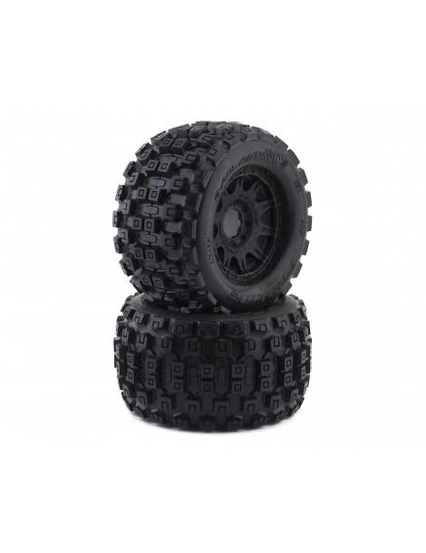 Pro-Line Badlands MX38 3.8" Tire w/Raid 8x32 Wheels (Black) (2) (M2) w/Removable Hex