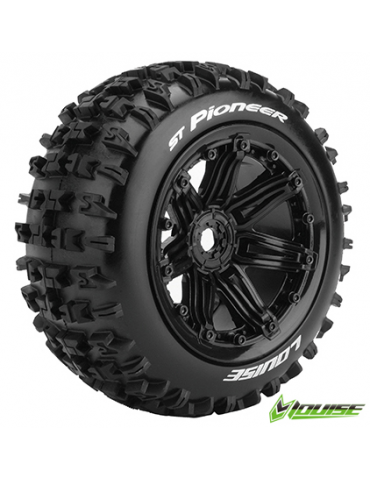 LT3287B - Louise Tires & Wheels ST-PIONEER 1/8 Truck (Beadlock) Black (2)