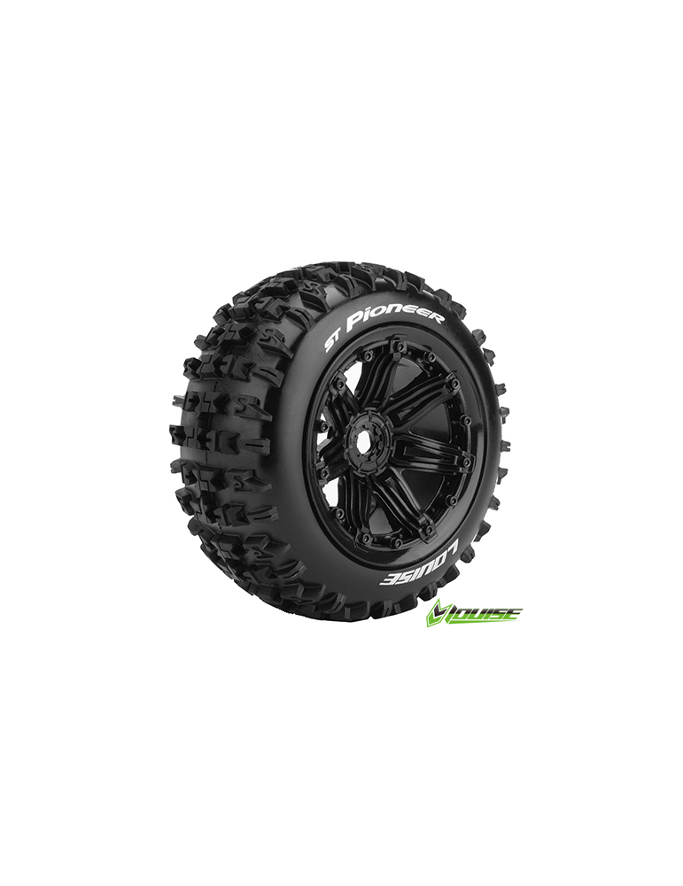 LT3287B - Louise Tires & Wheels ST-PIONEER 1/8 Truck (Beadlock) Black (2)