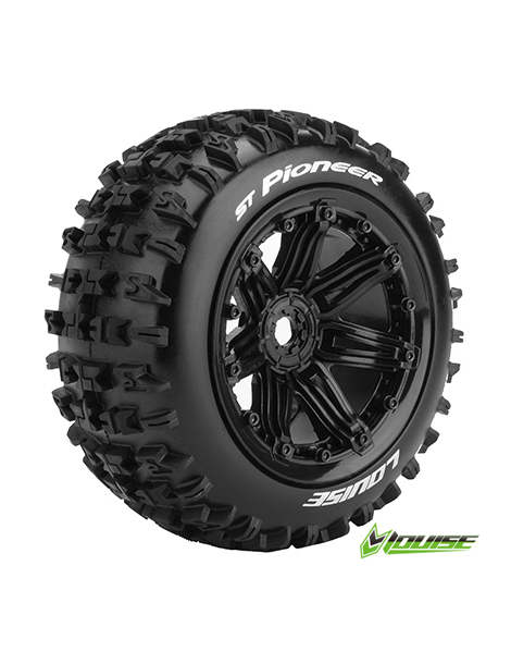 LT3287B - Louise Tires & Wheels ST-PIONEER 1/8 Truck (Beadlock) Black (2)