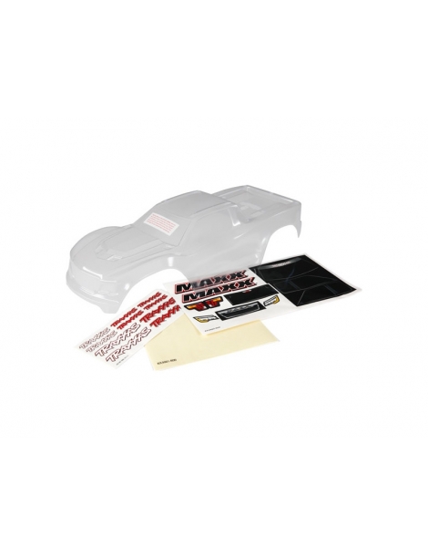 8911 - Traxxas Body, Maxx (clear)/ window masks/ decal sheet