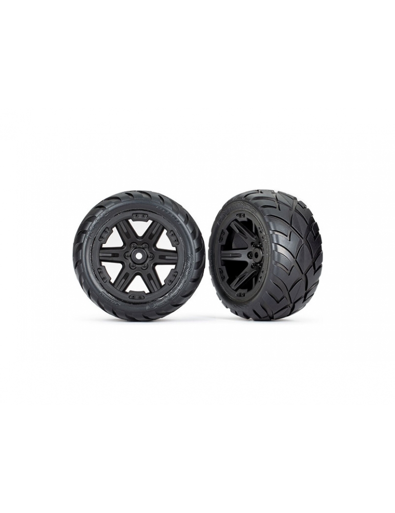 6768 - Traxxas ratai 2.8", RXT black wheels, Anaconda tires (2WD rear) (2)