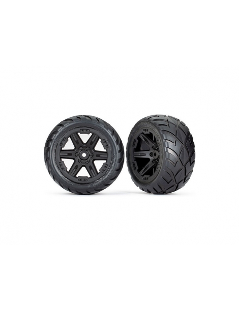 6768 - Traxxas ratai 2.8", RXT black wheels, Anaconda tires (2WD rear) (2)