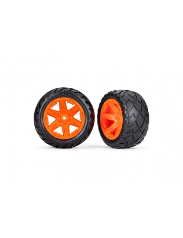6768A - Traxxas ratai 2.8", RXT orange wheels, Anaconda tires (2WD rear) (2)