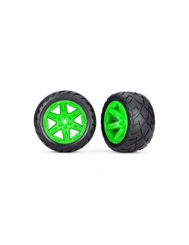 Traxxas Tires & wheels 2.8", RXT green wheels, Anaconda tires (2WD rear) (2)
