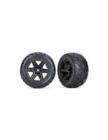 Traxxas ratai 2.8", RXT black wheels, Anaconda tires (4WD front/rear, 2WD front) (2)