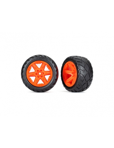 Traxxas ratai 2.8", RXT orange wheels, Anaconda tires (4WD front/rear, 2WD front) (2)