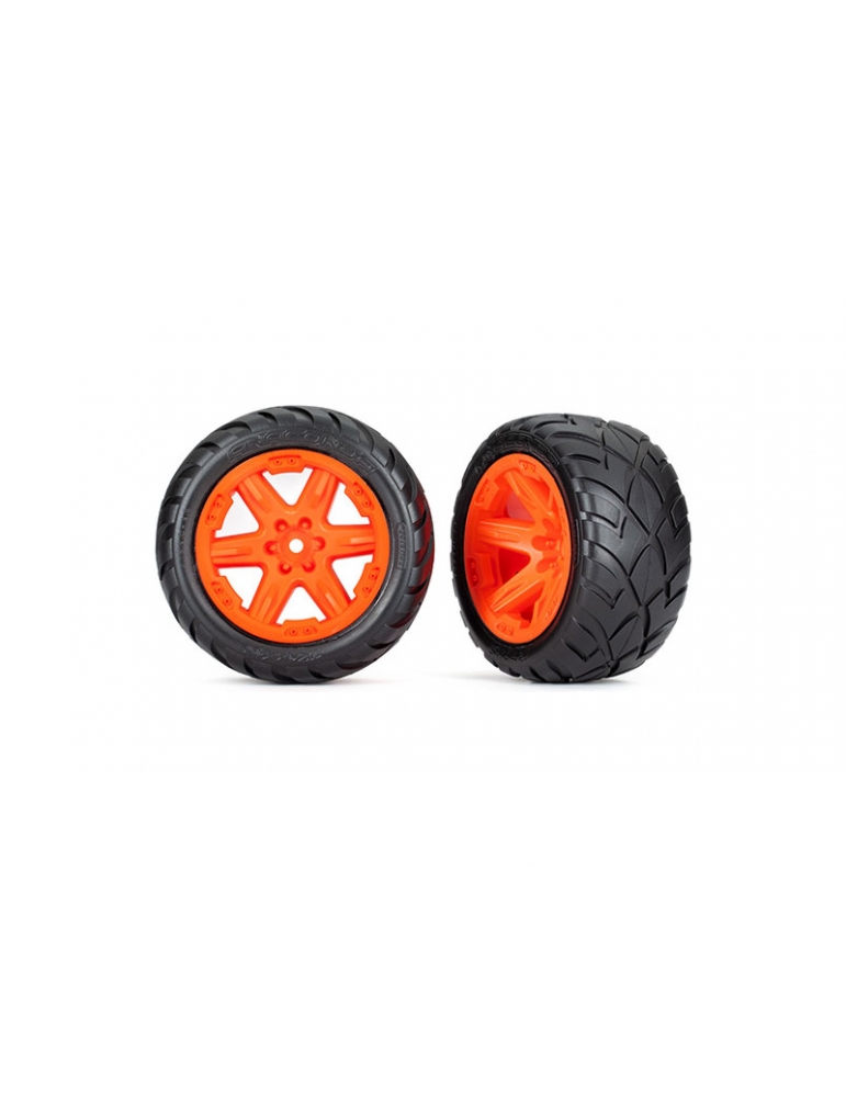 Traxxas ratai 2.8", RXT orange wheels, Anaconda tires (4WD front/rear, 2WD front) (2)